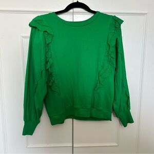 Calligraphie green‎ eyelet sweater Small